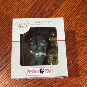 Precious Moments Black Labradore You Retriever Ornament with Blue Collar